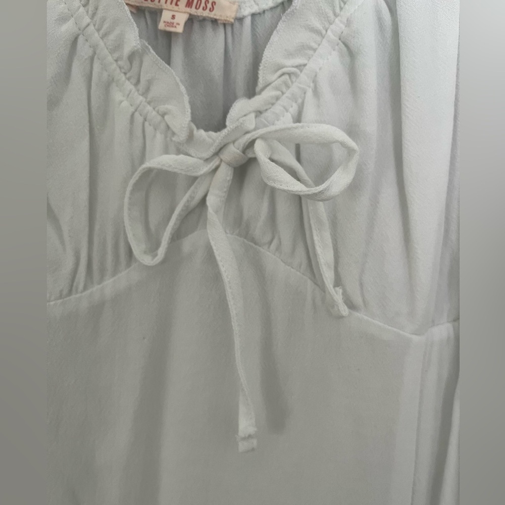 White Ruffle Mini Dress - Picture 3 of 6